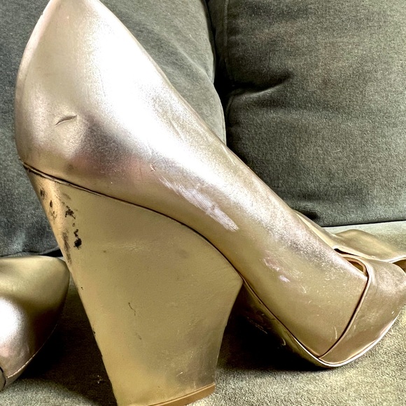 Yves Saint Laurent silver wedge heels - Picture 8 of 8